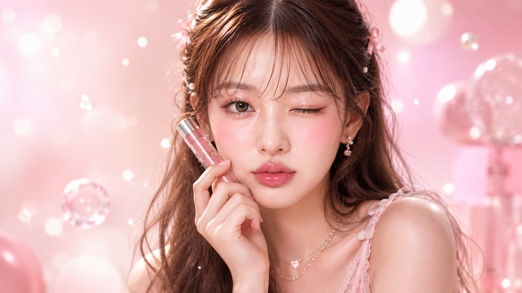 CUTE MODEのコスメを使った完成ルック